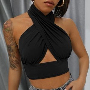 Criss cross halter top